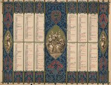 Calendar with saints days and royal birthdays, 1847. Creator: M & N Hanhart