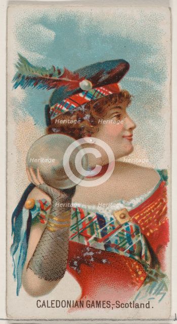 Caledonian Games, Scotland, from the Holidays series (N80) for Duke brand cigarettes, 1890., 1890. Creator: George S. Harris & Sons.