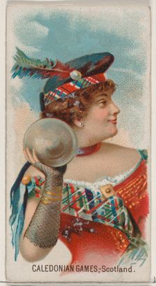 Caledonian Games, Scotland, from the Holidays series (N80) for Duke brand cigarettes, 1890., 1890. Creator: George S. Harris & Sons