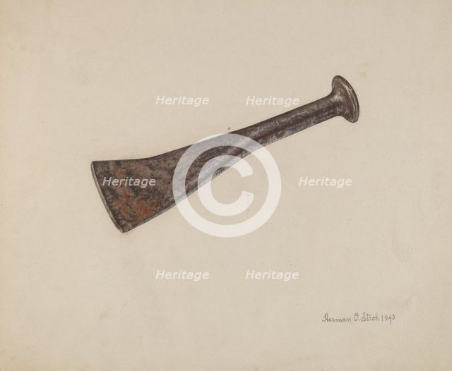 Calking Chisel Used in Milwaukee Ship Yard, 1940. Creator: Herman O. Stroh.
