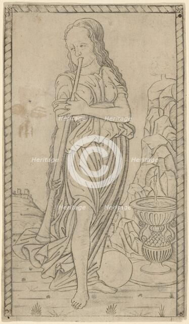 Caliope (Calliope), c. 1465. Creator: Master of the E-Series Tarocchi.