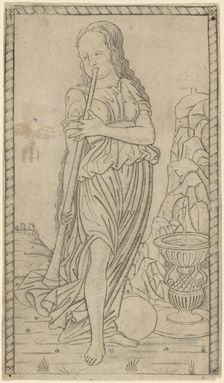 Caliope (Calliope), c. 1465. Creator: Master of the E-Series Tarocchi