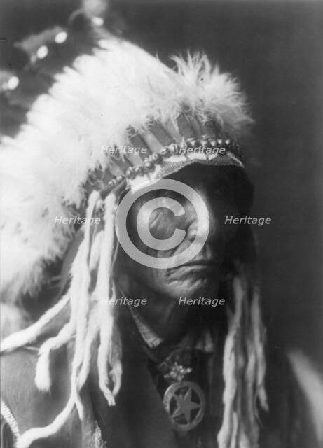 Calico - Oglala, head-and-shoulders portrait, facing right, between 1890 and 1910 Creator: Edward Sheriff Curtis.