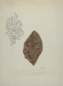 Calico Printing Block, c. 1941. Creator: George File