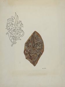 Calico Printing Block, c. 1941. Creator: George File