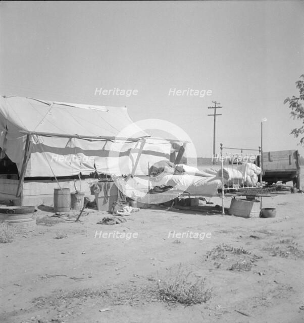 California home of Oklahoma drought refugee, 1936. Creator: Dorothea Lange.