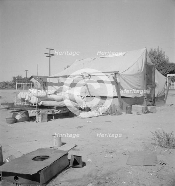California home of Oklahoma drought refugee, 1936. Creator: Dorothea Lange.