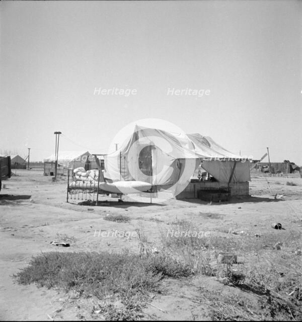 California home of Oklahoma drought refugee, 1936. Creator: Dorothea Lange.
