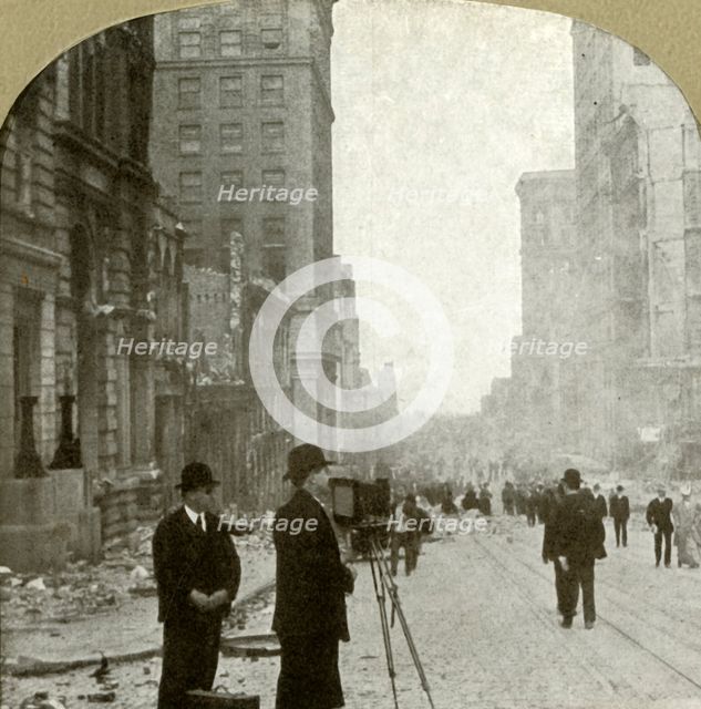 'California St., looking forward toward the ferry depot - Banking District', 1906.  Creator: Unknown.