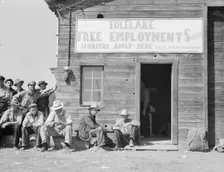 California State Employment Service office, Tulelake, Siskiyou County, California, 1939. Creator: Dorothea Lange
