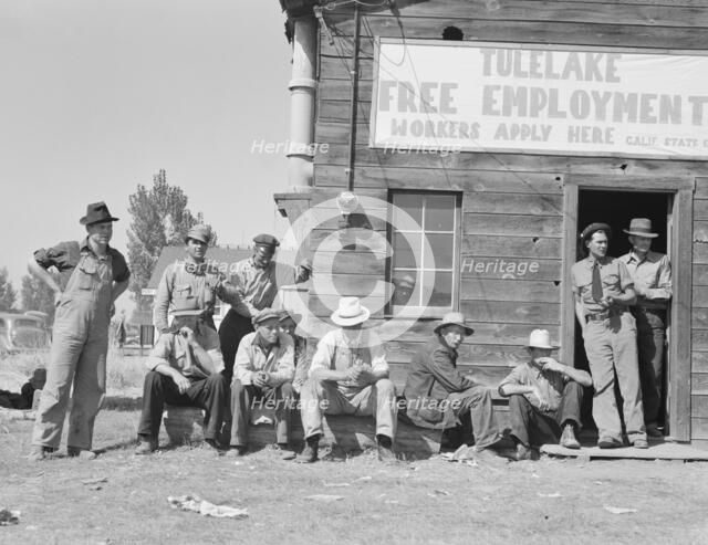 California State Employment Service office, Tulelake, Siskiyou County, California, 1939. Creator: Dorothea Lange.