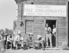California State Employment Service office, Tulelake, Siskiyou County, California, 1939. Creator: Dorothea Lange