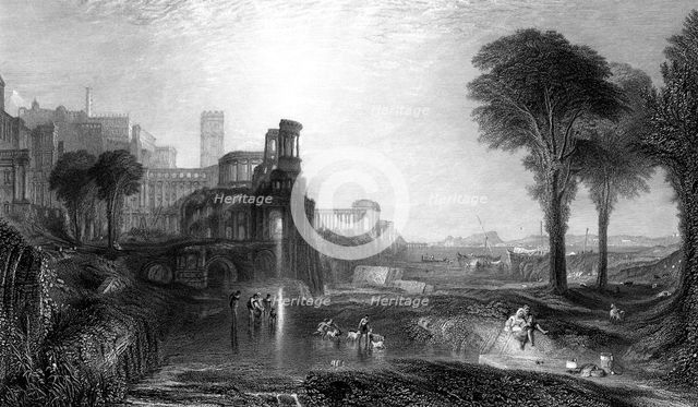 'Caligula's Palace and Bridge', 19th century.Artist: E Goodall