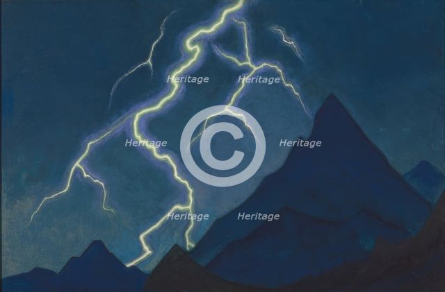 Call of the Heaven. Lightning, 1935-1936. Artist: Roerich, Nicholas (1874-1947)