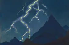Call of the Heaven. Lightning, 1935-1936. Artist: Roerich, Nicholas (1874-1947)