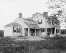 Calloway residence, back porch, with chair, Mamaroneck, N.Y., between 1900 and 1915. Creator: William H. Jackson