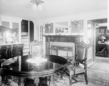 Calloway residence, interior, round table, Mamaroneck, N.Y., between 1900 and 1915. Creator: William H. Jackson