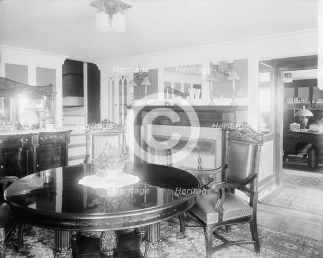 Calloway residence, interior, round table, Mamaroneck, N.Y., between 1900 and 1915. Creator: William H. Jackson.