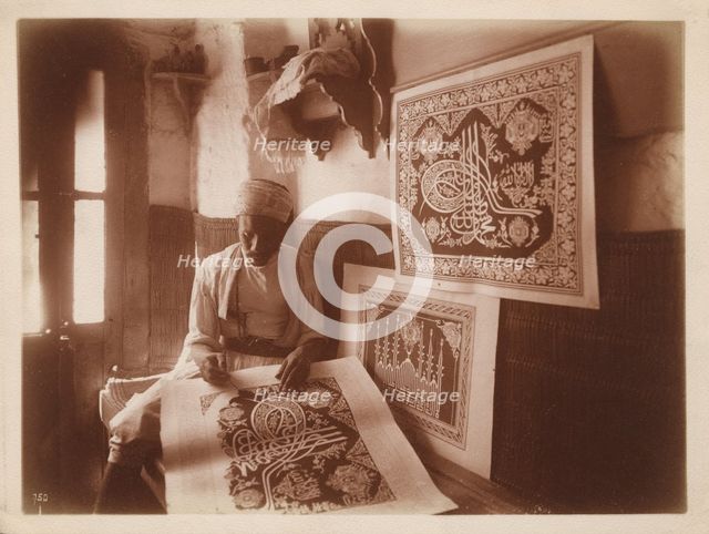 Calligrapher at work, c1910s.  Creator: Lehnert & Landrock.