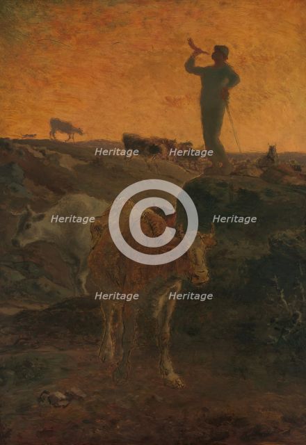 Calling the Cows Home, ca. 1872. Creator: Jean Francois Millet.