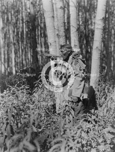 Calling a moose-Cree, c1927. Creator: Edward Sheriff Curtis.