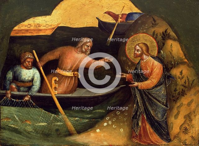 Calling of the Apostles Peter and Andrew (Predella Panel), ca 1370. Creator: Veneziano, Lorenzo (active 1356-1372).