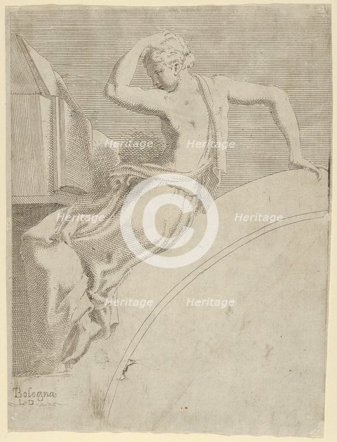 Calliope, from the series 'Twelve Muses and Goddesses', ca. 1542-45. Creator: Leon Davent.