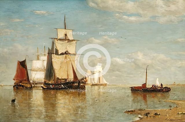 Calm at the Mouth of the Scheldt, 1868. Creator: Paul Jean Clays.