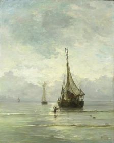 Calm sea, 1860-1900. Creator: Hendrik Willem Mesdag