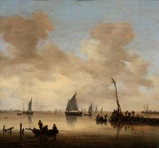 Calm Sea with Fishermen and Ships, 1650-1700. Creator: Jeronymus van Diest