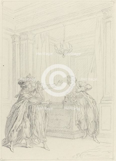 Calmine, quel objet vient Effrayer ma vue?. Creator: Hubert Francois Gravelot.