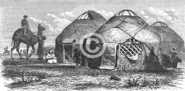 'Calmuck encampment; A Journey on the Volga', 1875. Creator: Nicholas Rowe.