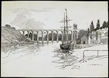 Calstock Viaduct, Cornwall, c1907-c1943. Artist: Charles George Harper