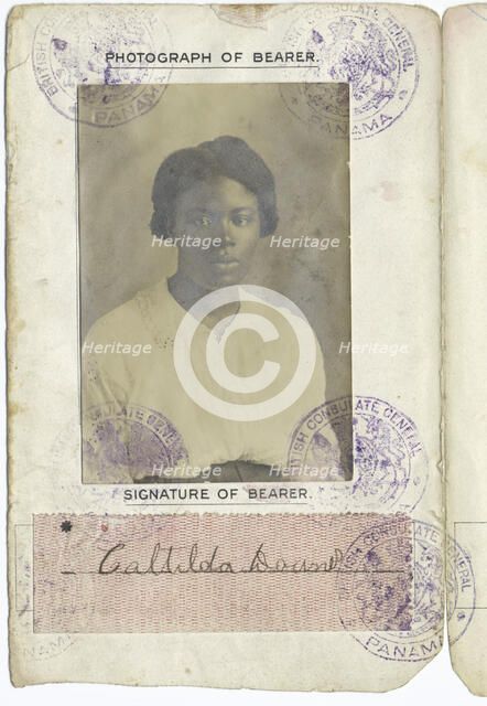Caltilda Downes: Barbados Passport, 1917. Creator: Unknown.