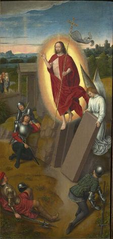 Calvary Triptych: The Resurrection, right wing, 1480s. Creator: Memling, Hans, (workshop of)