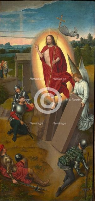 Calvary Triptych: The Resurrection, right wing, 1480s. Creator: Memling, Hans, (workshop of)  .