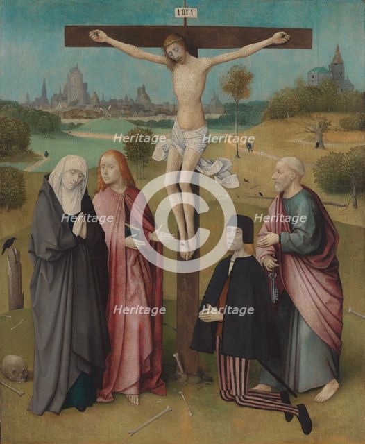 Calvary with Donor, 1480-1485. Creator: Bosch; Hieronymus (c. 1450-1516).