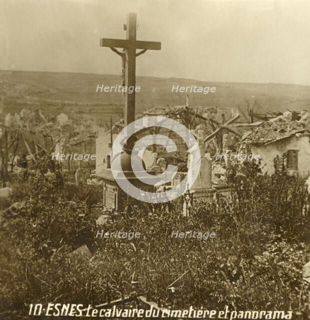 Calvary at the cemetery of Esnes, northern France, c1914-c1918. Artist: Unknown.