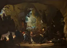 Calvin in Hell. Artist: Heemskerk, Egbert van, the Younger (1676-1744)