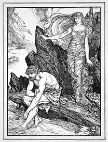 Calypso Takes Pity on Ulysses 1926. Creator: Henry Justice Ford