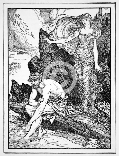 'Calypso Takes Pity on Ulysses', 1926.  Creator: Henry Justice Ford.