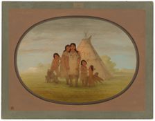 Camanchee Chief's Children and Wigwam, 1861/1869. Creator: George Catlin