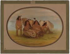 Camanchee Chief with Three Warriors, 1861/1869. Creator: George Catlin