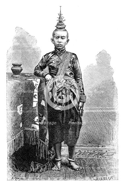 Cambojan, eldest son of Narodom, 1895.Artist: Charles Barbant
