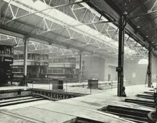 Camberwell Car Shed and trams, London, 1914