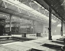 Camberwell Car Shed and trams, London, 1914