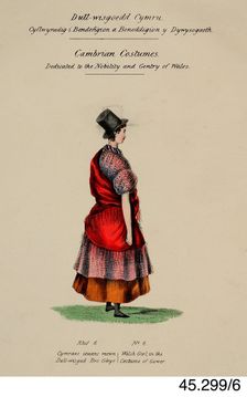 Cambrian Costumes series No. 2, 19th century. Creator: Lady Llanover