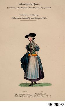 Cambrian Costumes series No. 7, 19th century. Creator: Lady Llanover