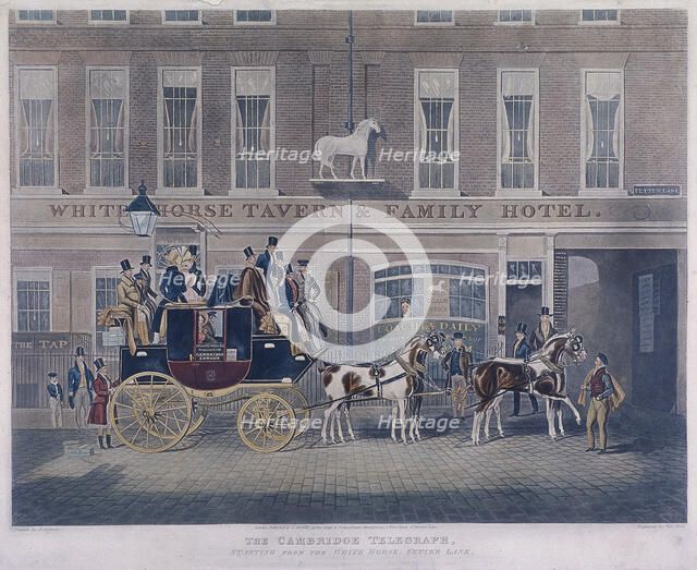 Cambridge Telegraph, Fetter Lane, London, c1830.  Artist: George Hunt