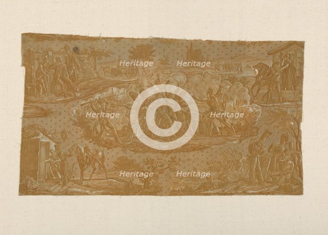 Cambronne at Waterloo (Furnishing Fabric), France, 1820/25. Creator: Hartmann et Fils.